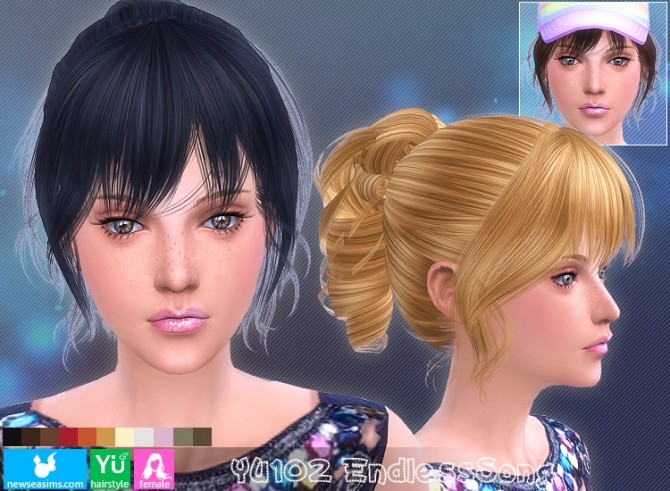 Sims 4 YU102 Endless Song hair (Pay) at Newsea Sims 4