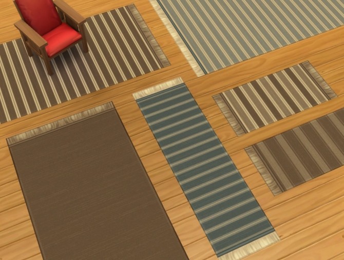 Sims 4 Striped Rugs in Six Sizes by plasticbox at Mod The Sims
