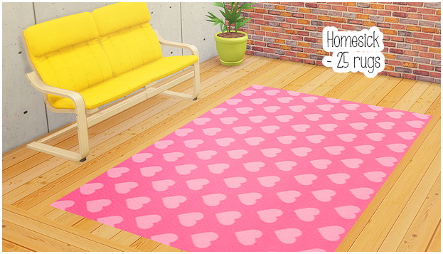 Sims 4 Homesick 25 rugs on a 2*3 mesh at Lina Cherie