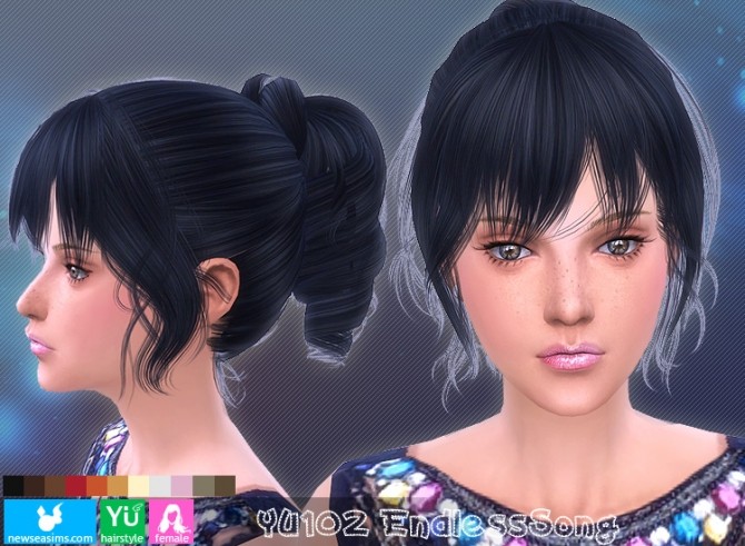 Sims 4 YU102 Endless Song hair (Pay) at Newsea Sims 4