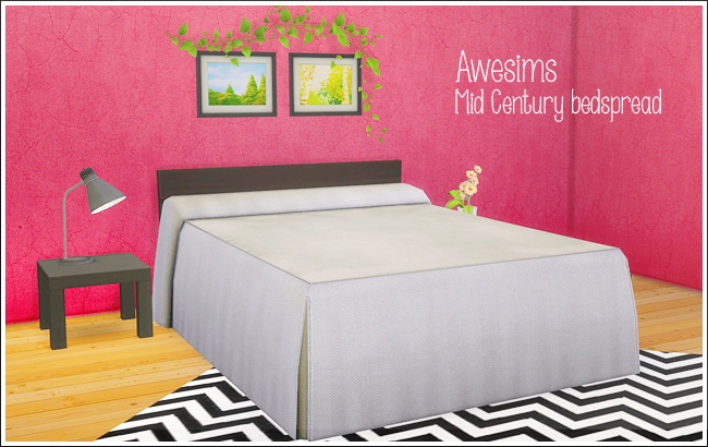 Sims 4 Awesims Midcentury bedspread at Lina Cherie