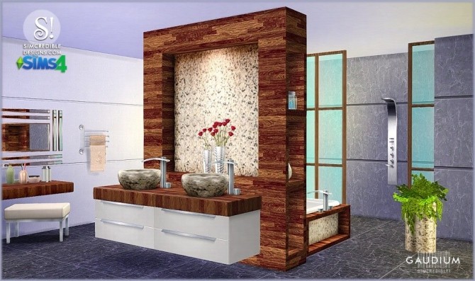 Sims 4 Gaudium bathroom at SIMcredible! Designs 4