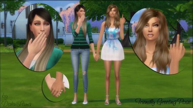 Sims 4 Friendly Greeting Couple Pose by DalaiLama at The Sims Lover