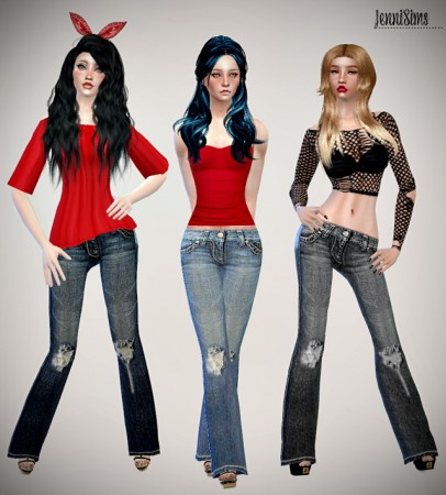Jeans & Bandana set at Jenni Sims » Sims 4 Updates