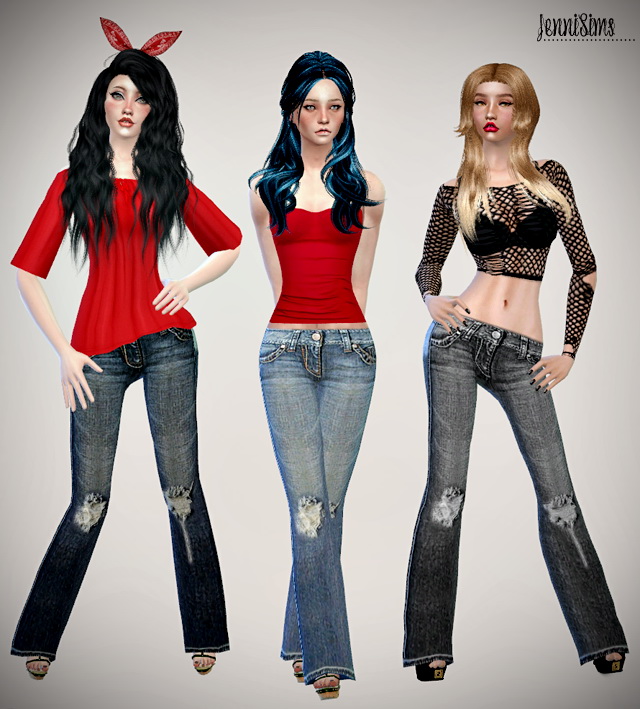 Sims 4 Jeans & Bandana set at Jenni Sims
