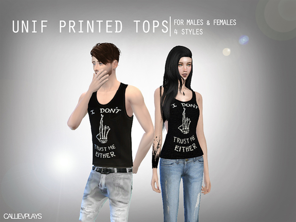 Sims 4 UNIF inspired Tank Tops by Callie V at TSR