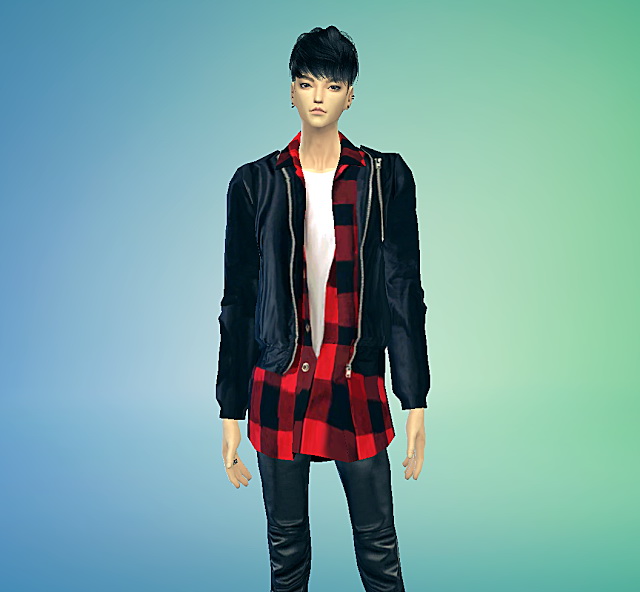 Sims 4 Check long shirts jacket at Marigold