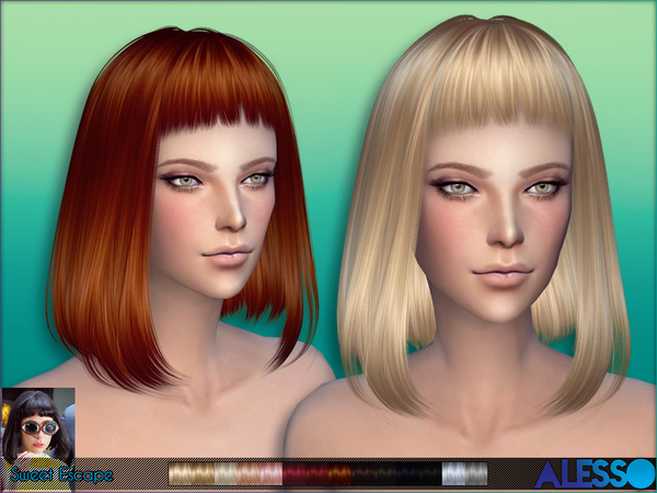 Sims 4 Sweet Escape hair by Alesso at TSR