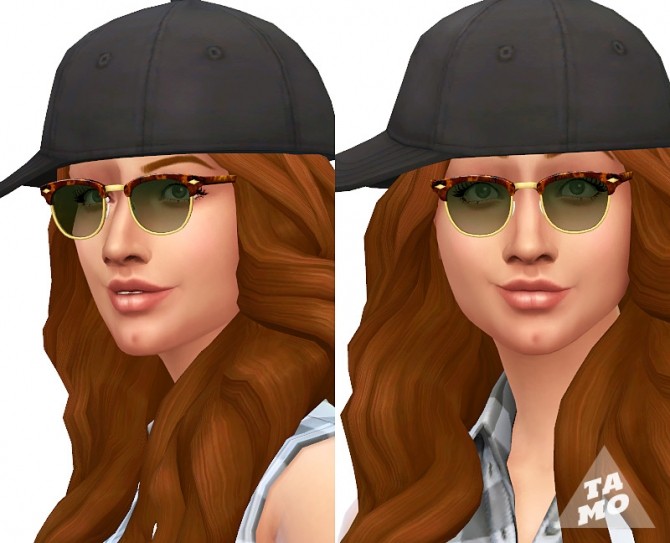 Sims 4 Simlish Clubmaster Sunglasses (dark shades) at Tamo