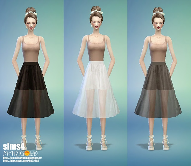 Sims 4 Ballet midi skirt at Marigold