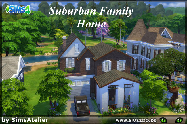Sims 4 Suburban Family Home by SimsAtelier at Blacky’s Sims Zoo
