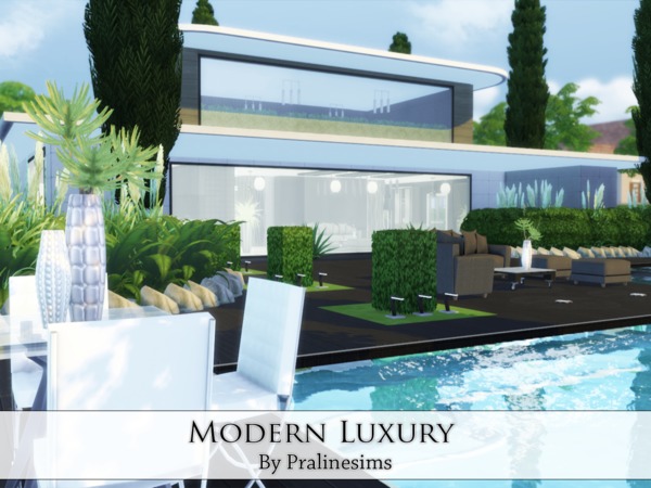 Sims 4 Modern Luxury house by Pralinesims at TSR