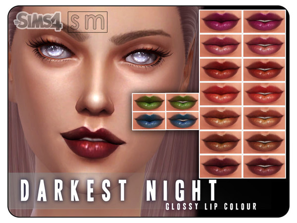 Sims 4 Darkest Night Glossy Lip Colour by Screaming Mustard at TSR