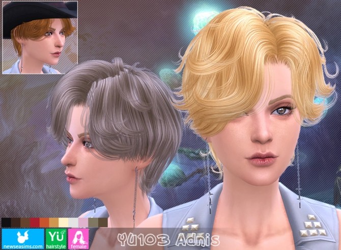 Sims 4 YU103 Adnis hair F (Pay) at Newsea Sims 4