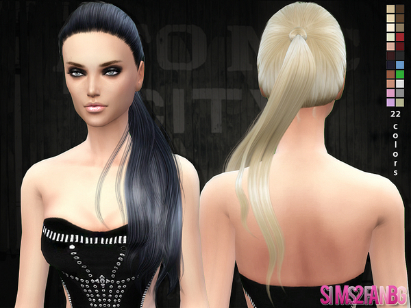 Sims 4 Selena ponytail hair by sims2fanbg at TSR