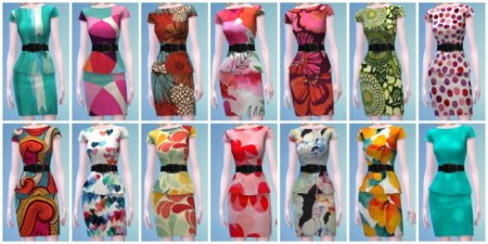 14 Short Peplum Dress Recolors at The Simsperience