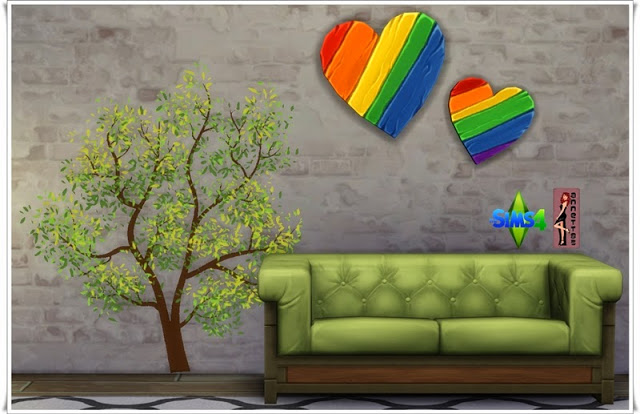 Sims 4 Wall Tattoos Trees Set 1 + 2 at Annett’s Sims 4 Welt