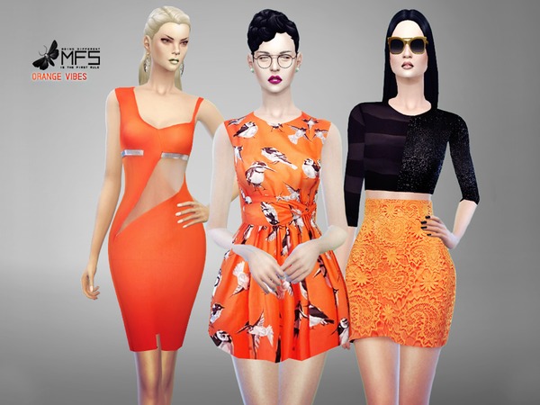 Sims 4 MFS Orange Vibes Collection by MissFortune at TSR