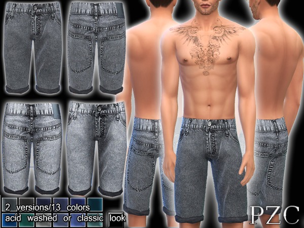 Sims 4 Jeans Shorts No.4 by Pinkzombiecupcakes at TSR