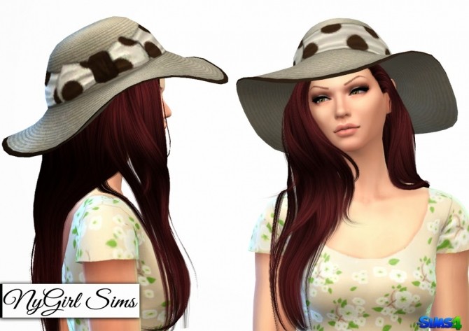 Sims 4 Brimmed Sun Hat with Polka Dot Bow at NyGirl Sims
