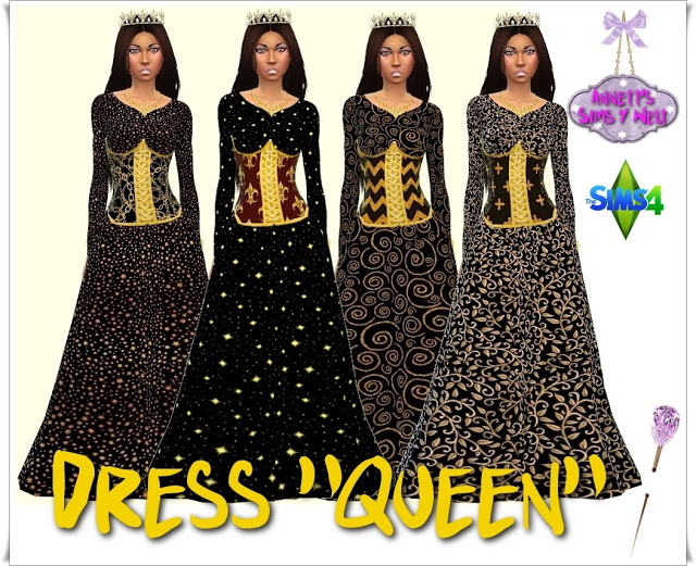 Sims 4 Queen dress at Annett’s Sims 4 Welt
