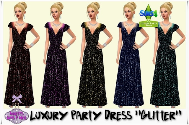 Sims 4 Glitter Luxury Party Dress at Annett’s Sims 4 Welt