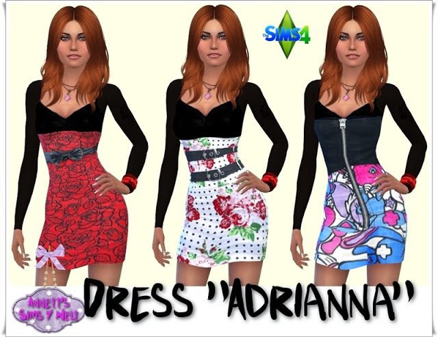 Sims 4 Adrianna dress at Annett’s Sims 4 Welt