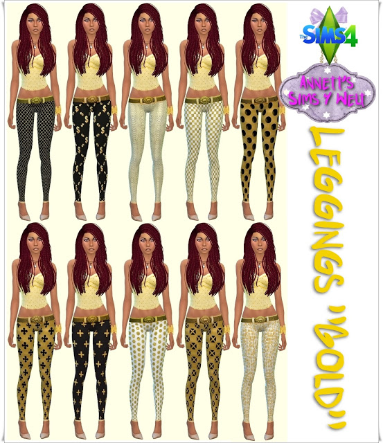 Sims 4 Gold leggings at Annett’s Sims 4 Welt