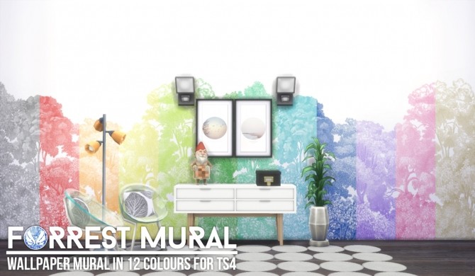 Sims 4 Forrest Mural at Simsational Designs