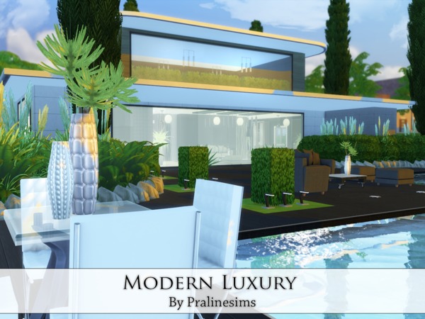 Sims 4 Modern Luxury house by Pralinesims at TSR