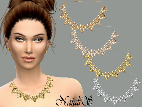 Sims 4 Beads cascade drop necklace by NataliS at TSR
