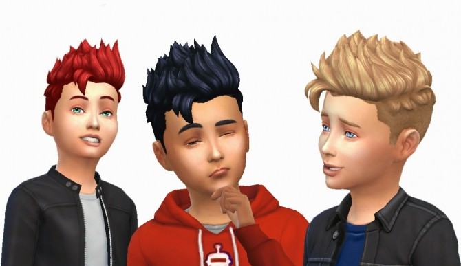 Sims 4 Pompadour Spiky hair for boys by Kiara at My Stuff