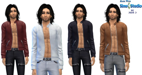 Sims 4 Male Leather Jacket Edited at Julietoon – Julie J