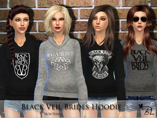 Sims 4 Black Veil Brides Hoodie by Black Lily at TSR