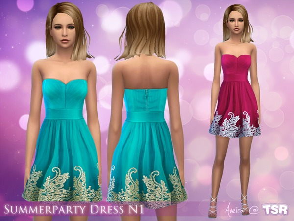 Sims 4 Summerparty Dress N1 by Aveira at TSR