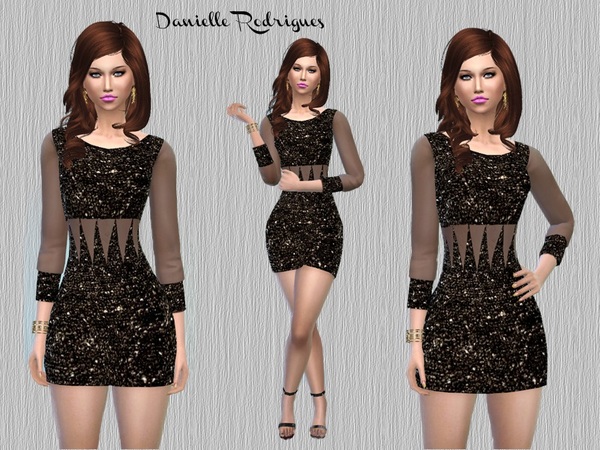 Sims 4 Dress Brilho Charmme Danis by danielle rodrigues at TSR