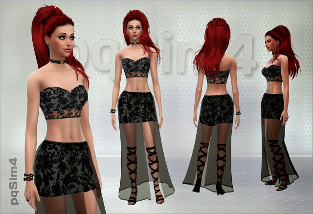 Sims 4 Top and Skirt at pqSims4