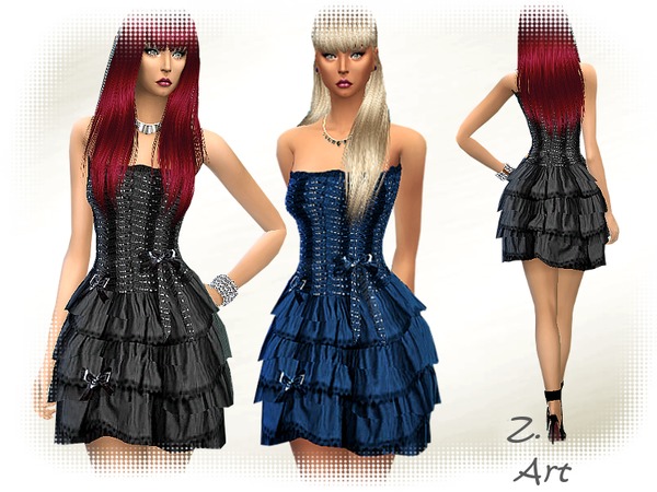 Sims 4 Dark Beauties dress by Zuckerschnute20 at TSR