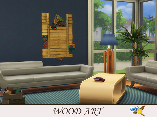 Sims 4 Wood Art set by Evi at TSR