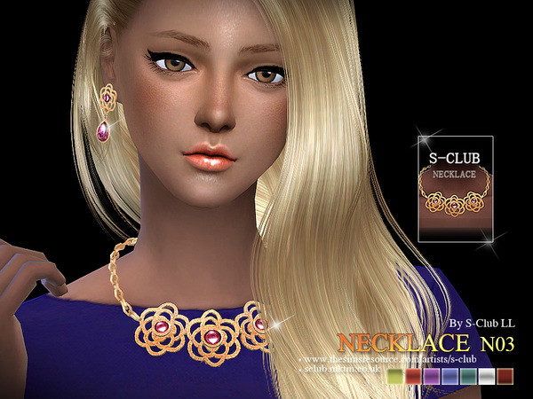 Sims 4 Necklace N03 by S Club LL at TSR