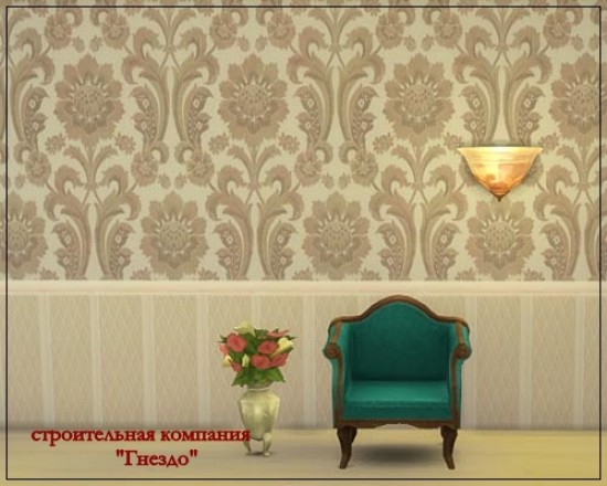 Sims 4 Classic Damascus Wallpaper at Sims by Mulena