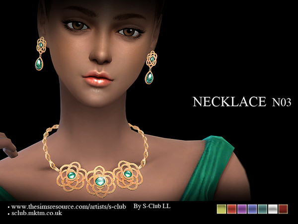 Sims 4 Necklace N03 by S Club LL at TSR