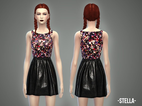 Sims 4 Stella top & skirt by April at TSR