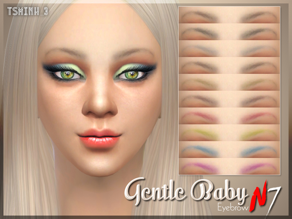 Sims 4 Gentle Baby Eyebrow by tsminh 3 at TSR