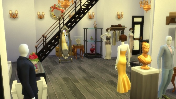 Sims 4 Bohemian bridal boutique by Bunny m at Mod The Sims