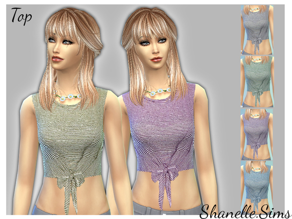Sims 4 Tie Front Crop Top by shanelle sims at TSR