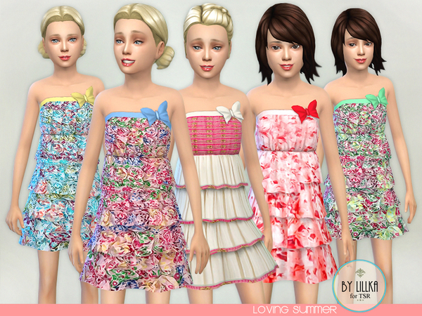 Sims 4 Loving Summer dresses by Lillka at TSR