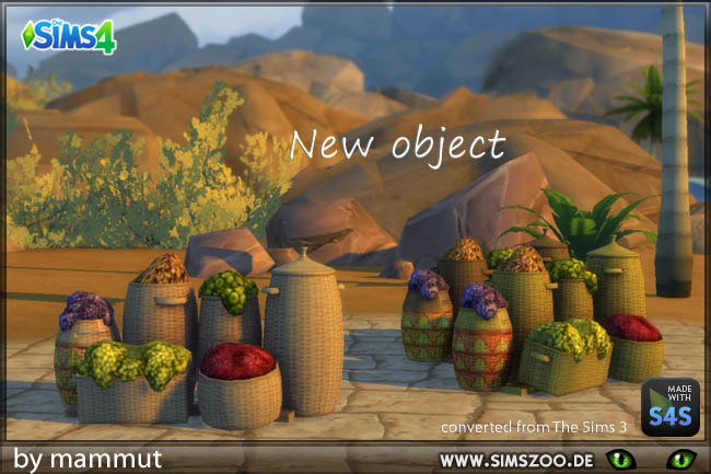 Sims 4 Egyptian Baskets by mammut at Blacky’s Sims Zoo