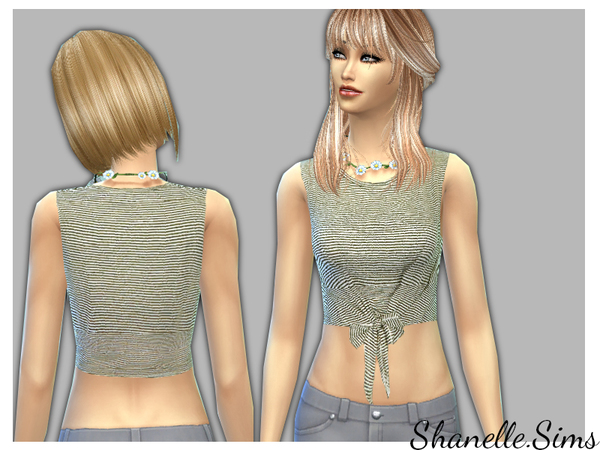 Sims 4 Tie Front Crop Top by shanelle sims at TSR