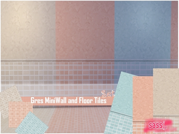 Sims 4 Set Gres miniwall and floor Tiles by sassitsr at TSR